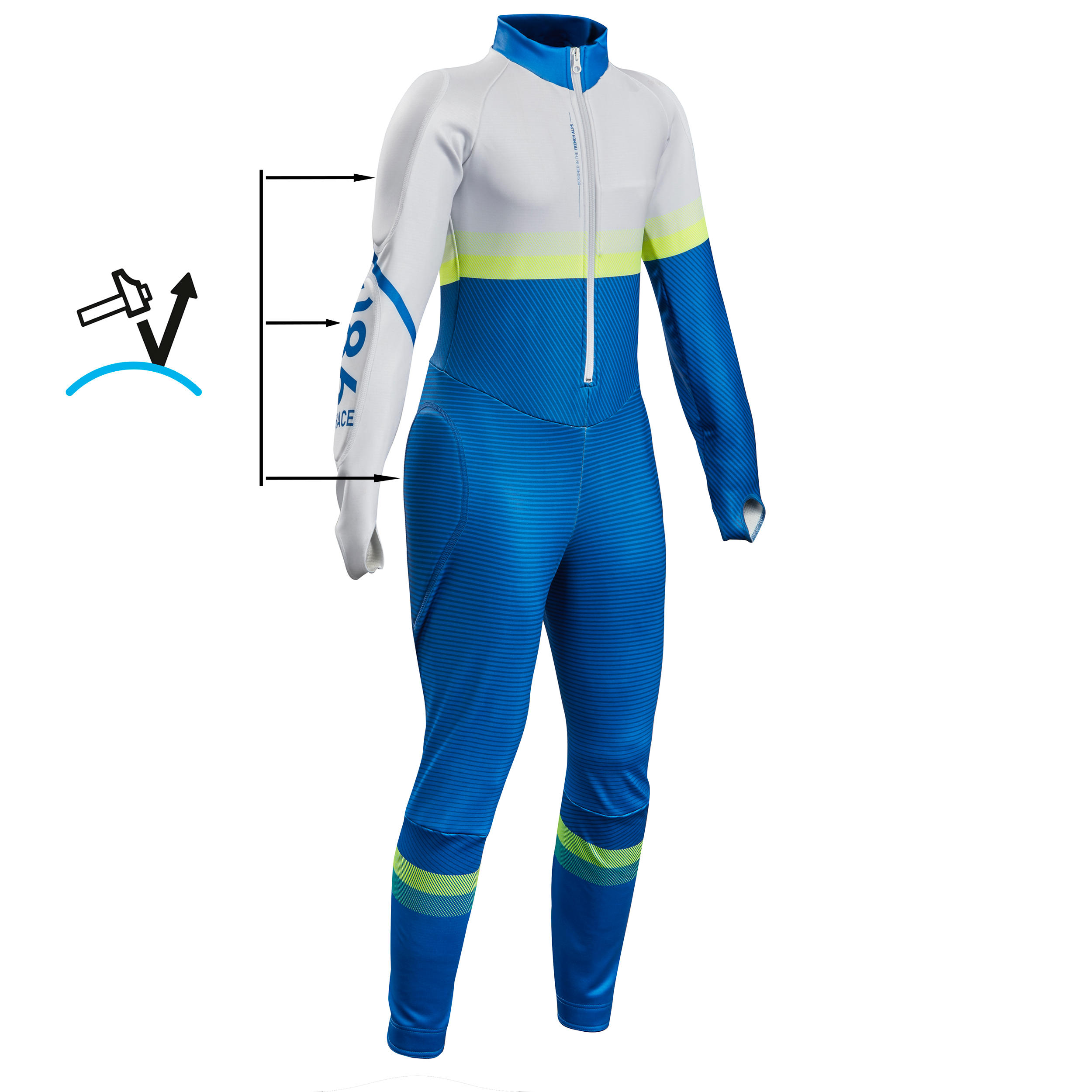 COMBINAISON SKI COMPETITION ENFANT 980 - BLEUE / JAUNE 2/8