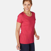 Women's Cotton Gym T-Shirt Regular-Fit 500- Pink