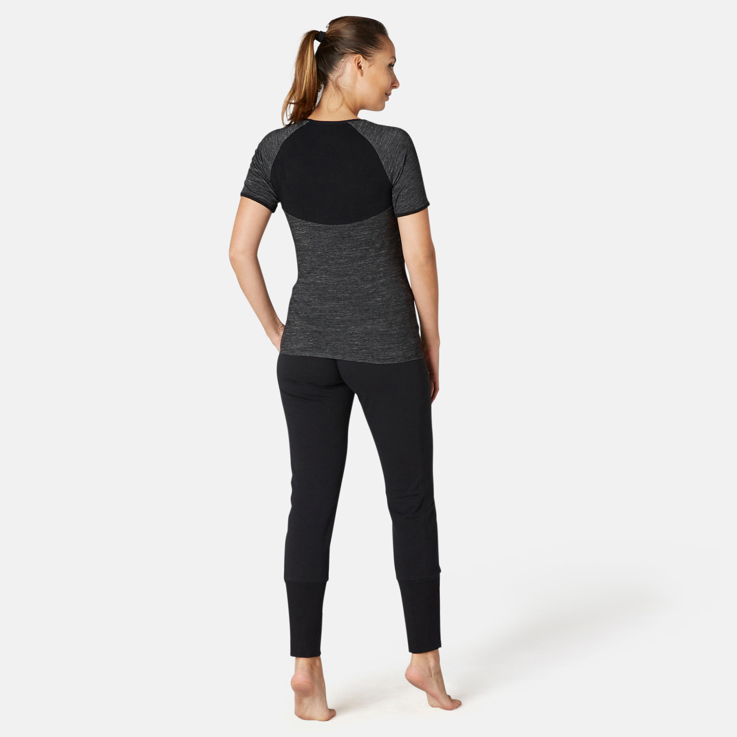 Women's Pilates & Gentle Gym T-Shirt 530 - Grey Print 4/12