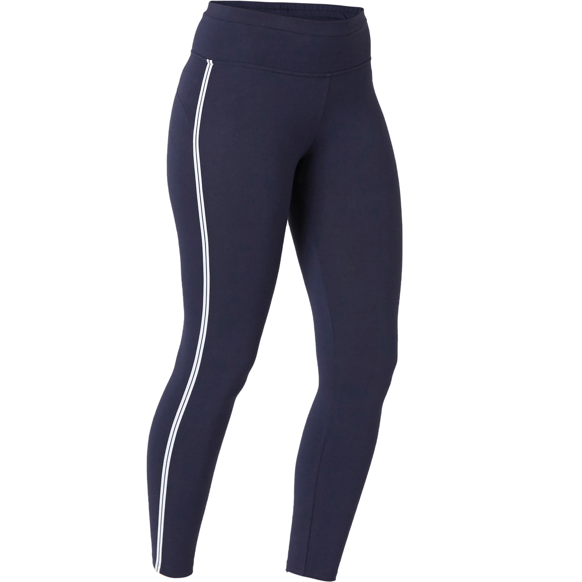 Legging court de sport taille haute 510 femme 7 8 en coton Bleu