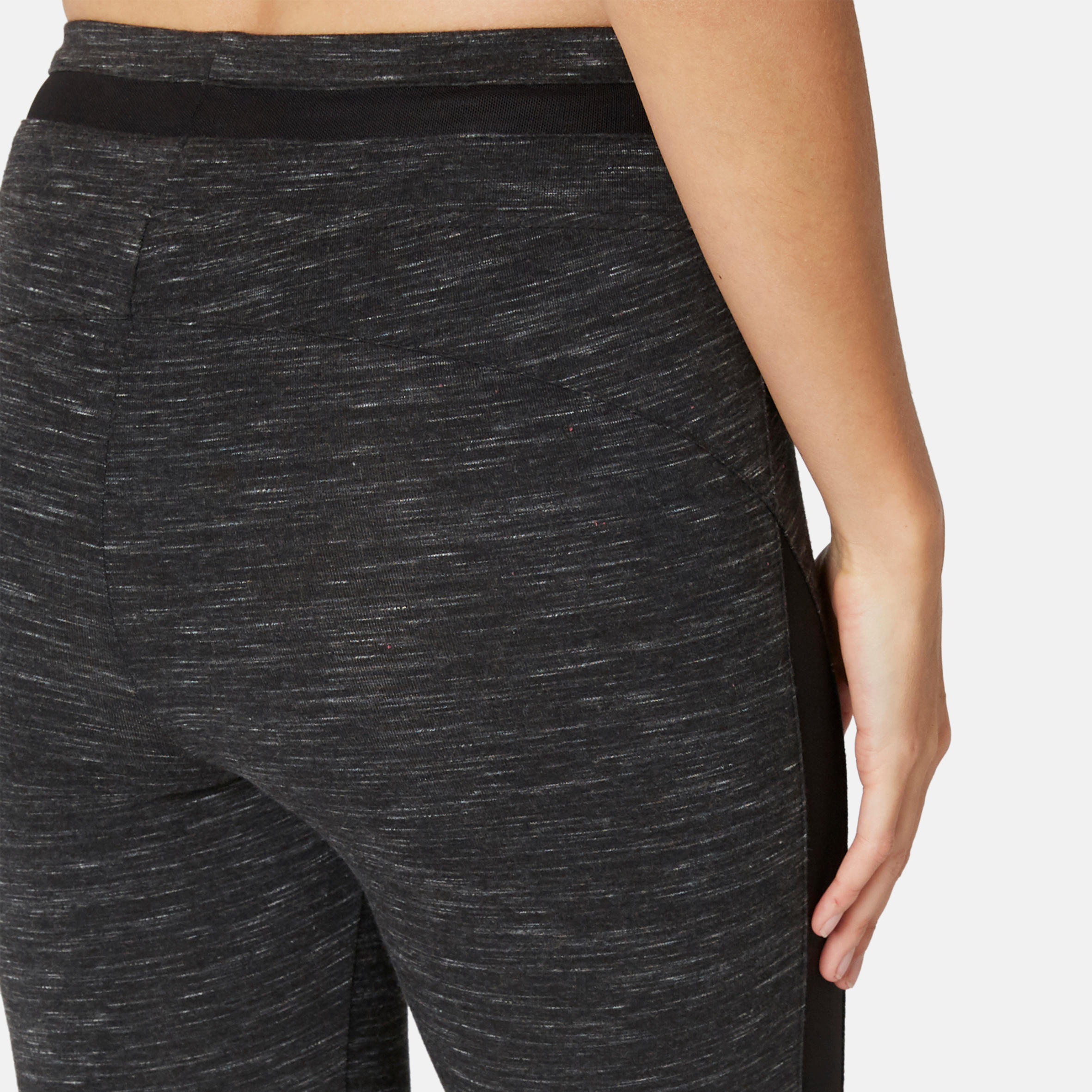 Women's Pilates & Gentle Gym Slim-Fit 7/8 Leggings 520 - Mottled Black 5/8