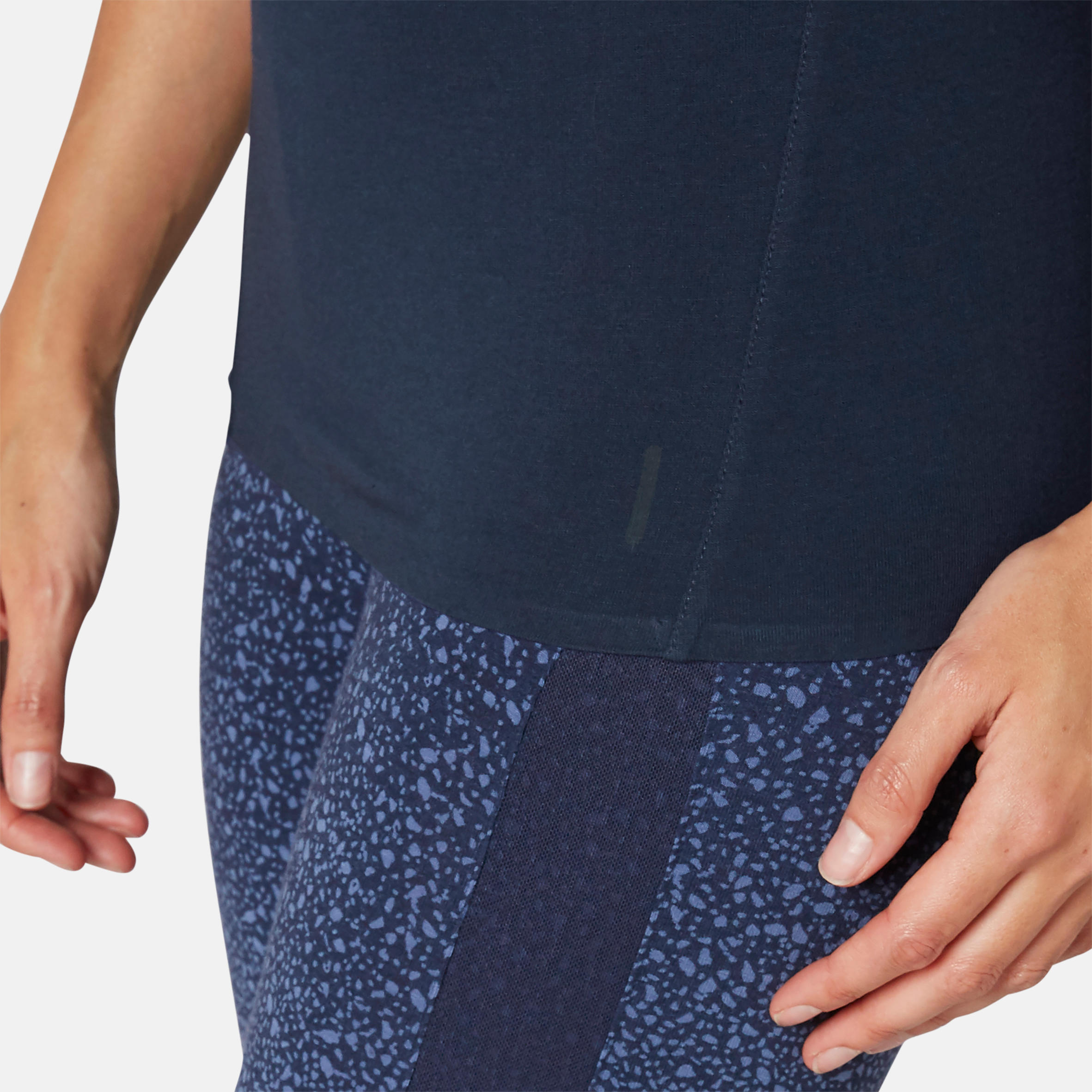 Women's Pilates & Gentle Gym T-Shirt 530 - Navy Blue 7/8