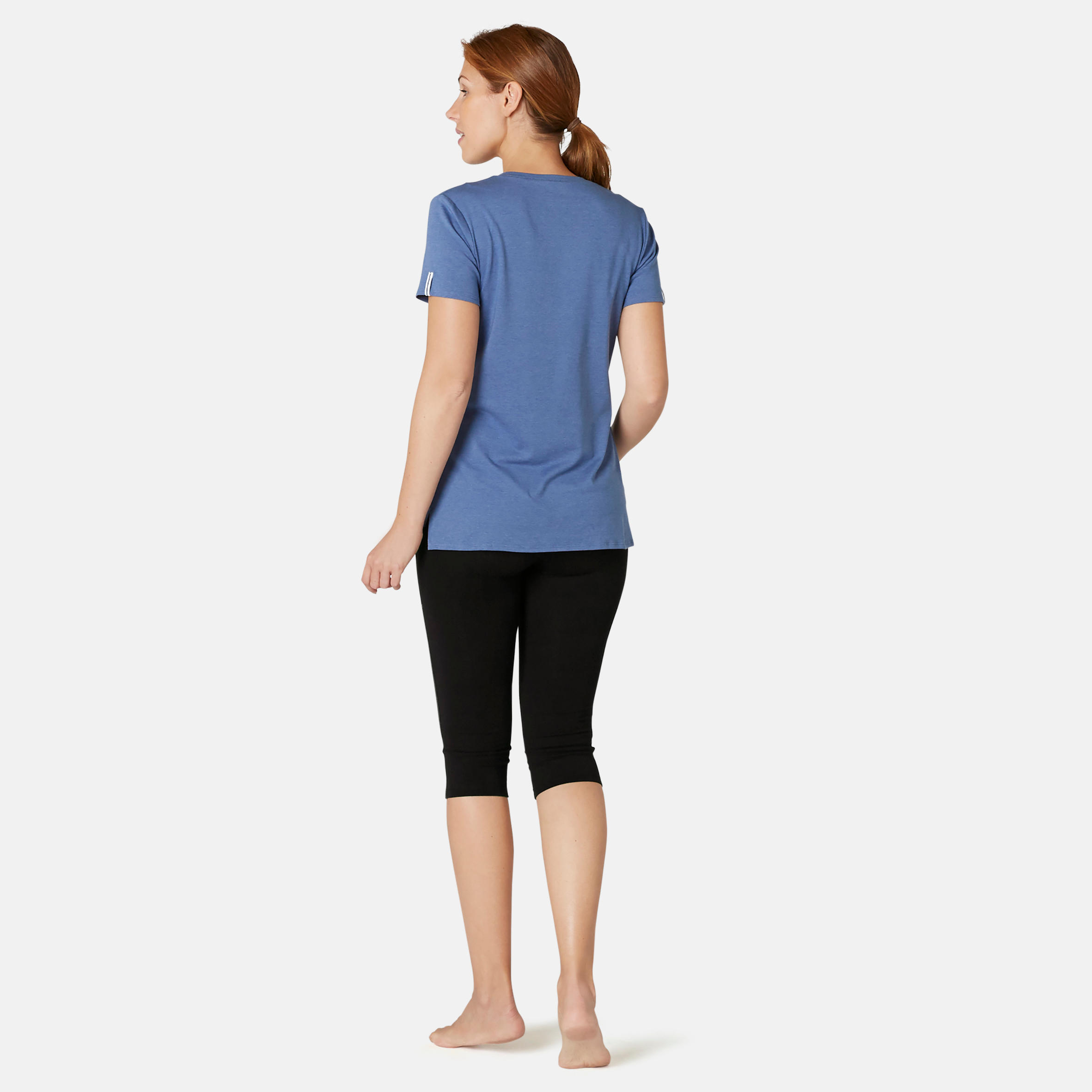 Stretchy Cotton Fitness Cropped Bottoms - Black 4/8