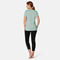 Women's Pilates & Gentle Gym Sport T-Shirt 510 - Green Print