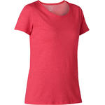 Nyamba Dames T-shirt 500 voor gym en pilates regular fit