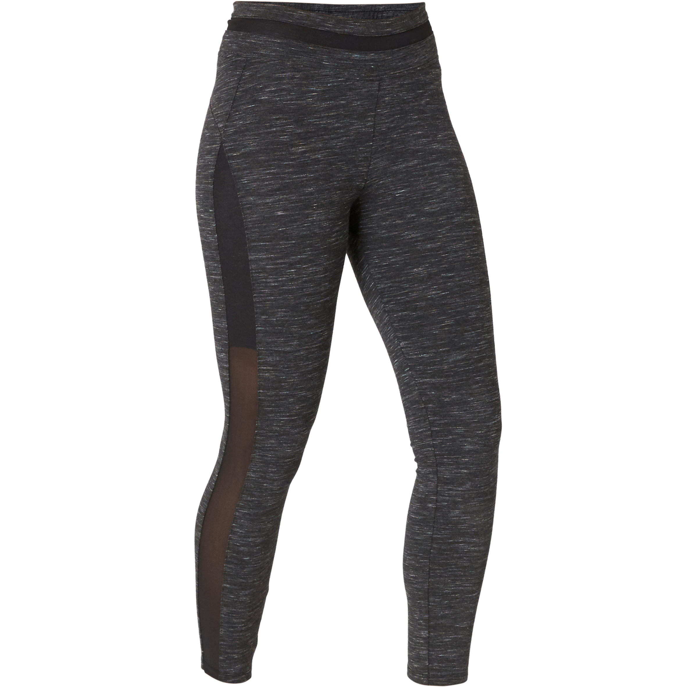 Women's Pilates & Gentle Gym Slim-Fit 7/8 Leggings 520 - Mottled Black 8/8