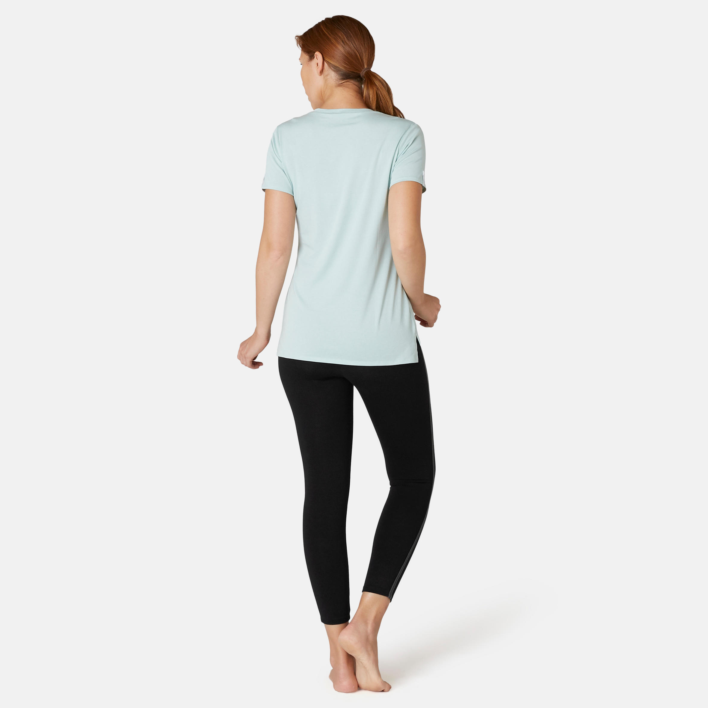Women's Pilates & Gentle Gym Slim-Fit 7/8 Leggings 510 - Black 4/9