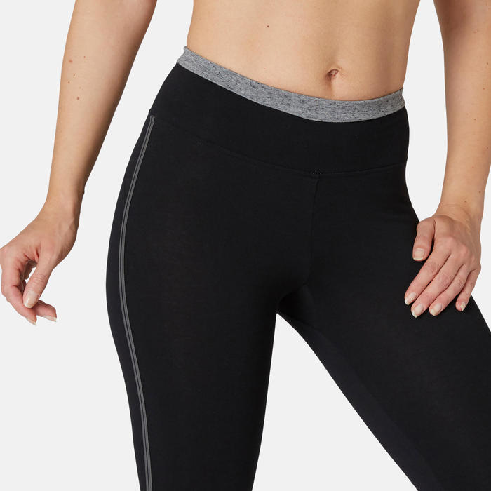 Corsaire de sport femme taille haute 510 noir Nyamba | Decathlon