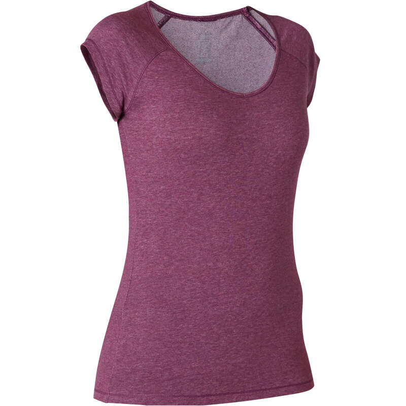 WOMAN T SHIRT LEGGING SHORT Clothing - Women's Gym Slim T-Shirt 500 NYAMBA - Tops
