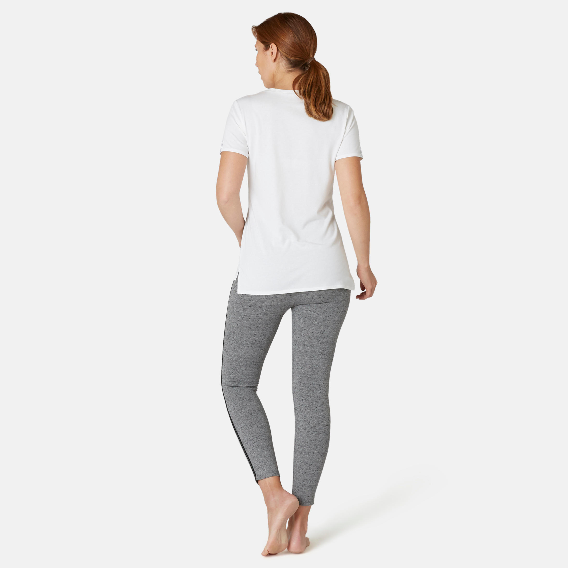 Women's Slim-Fit Pilates & Gentle Gym Sport 7/8 Leggings 510 - Grey 4/9