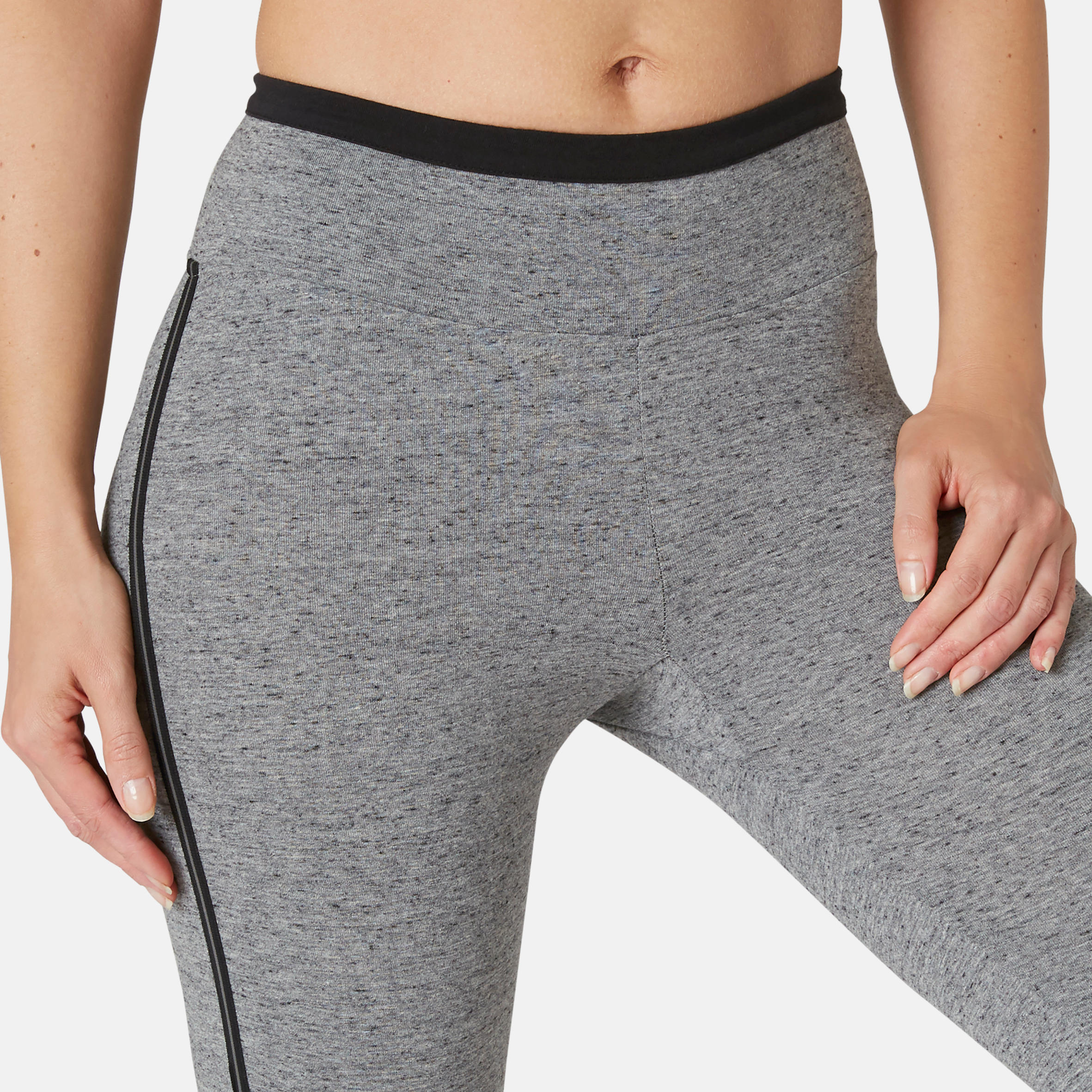 Stretchy Cotton Fitness Cropped Bottoms - Grey 8/8