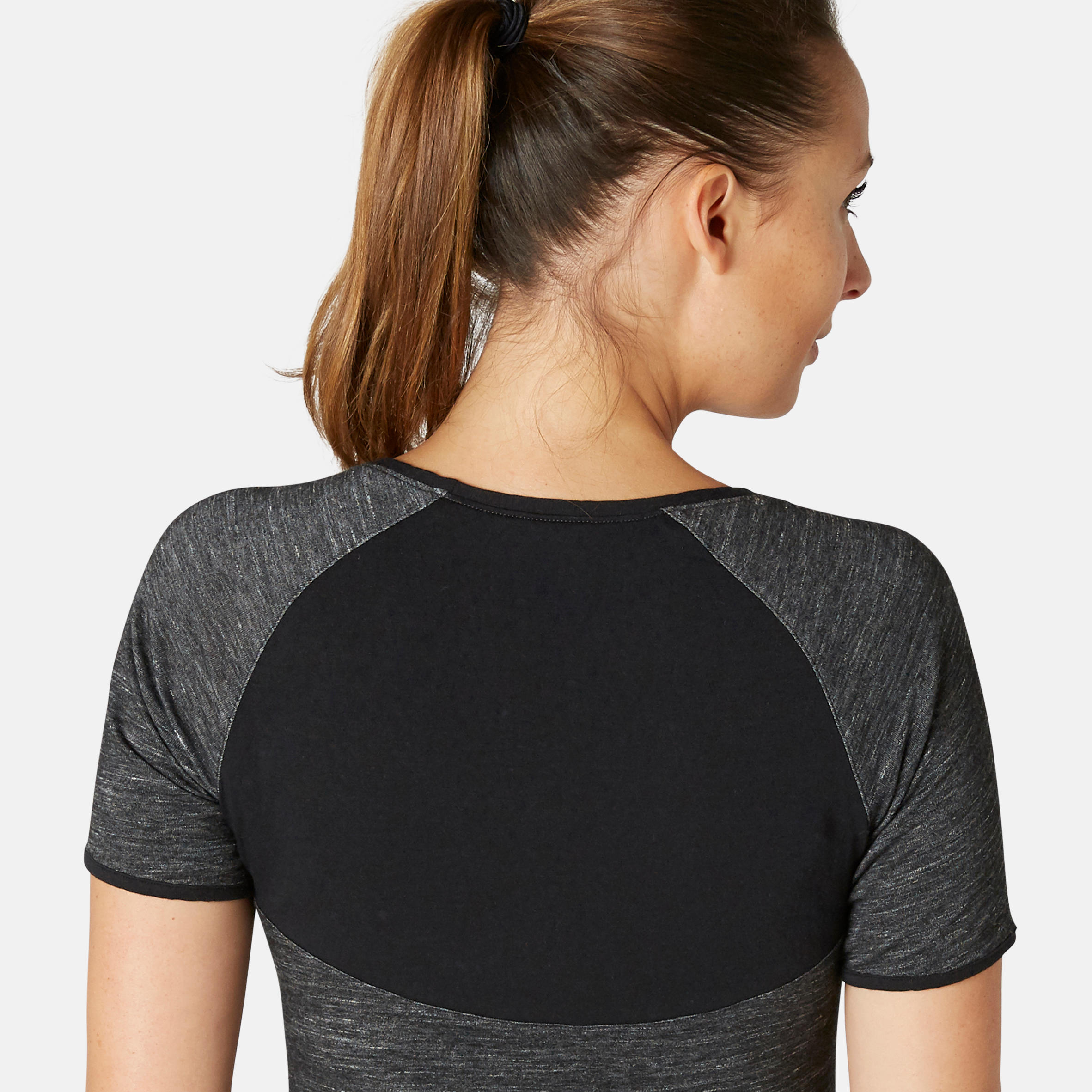 Women's Pilates & Gentle Gym T-Shirt 530 - Grey Print 6/12