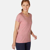 Women's Regular-Fit Fitness T-Shirt 500 - Mauve