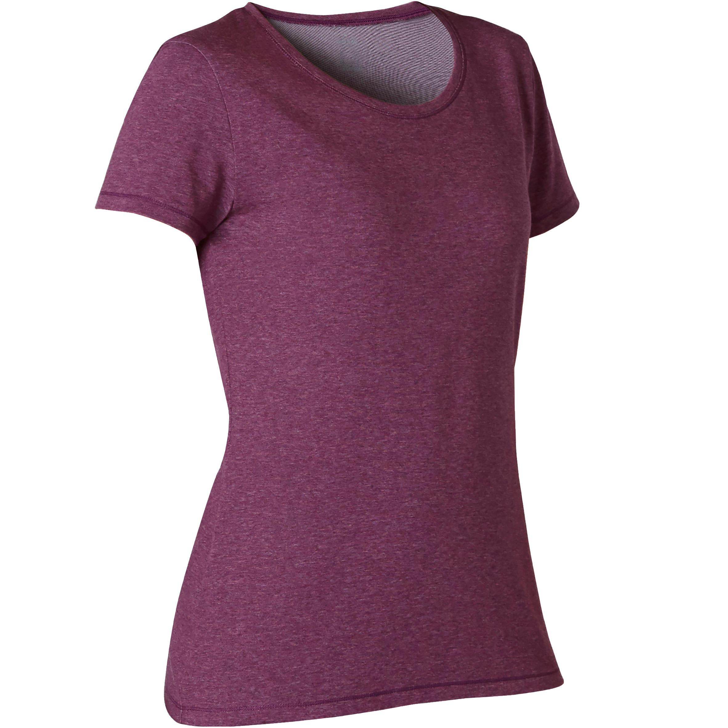 Women's Regular-Fit Pilates & Gentle Gym Sport T-Shirt 500 - Purple Print 7/7
