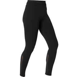 Legging Coton Extensible Fitness Taille Haute avec Mesh Noir