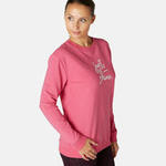 Nyamba Sweater voor work-out dames 120 geel/opdruk