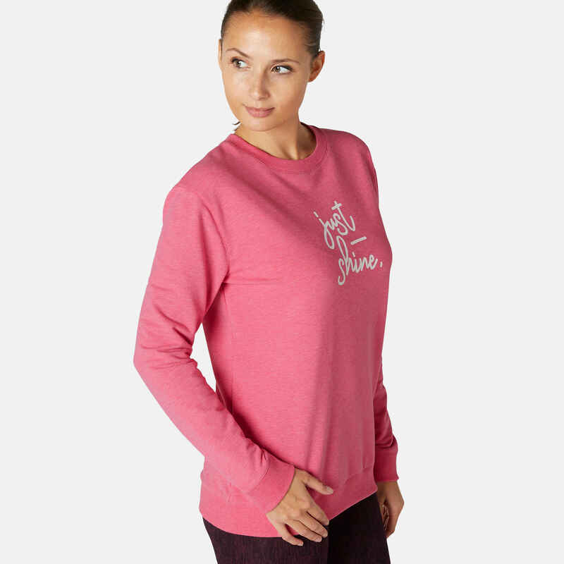 Women's Fitness Sweatshirt 100 With Print Decathlon