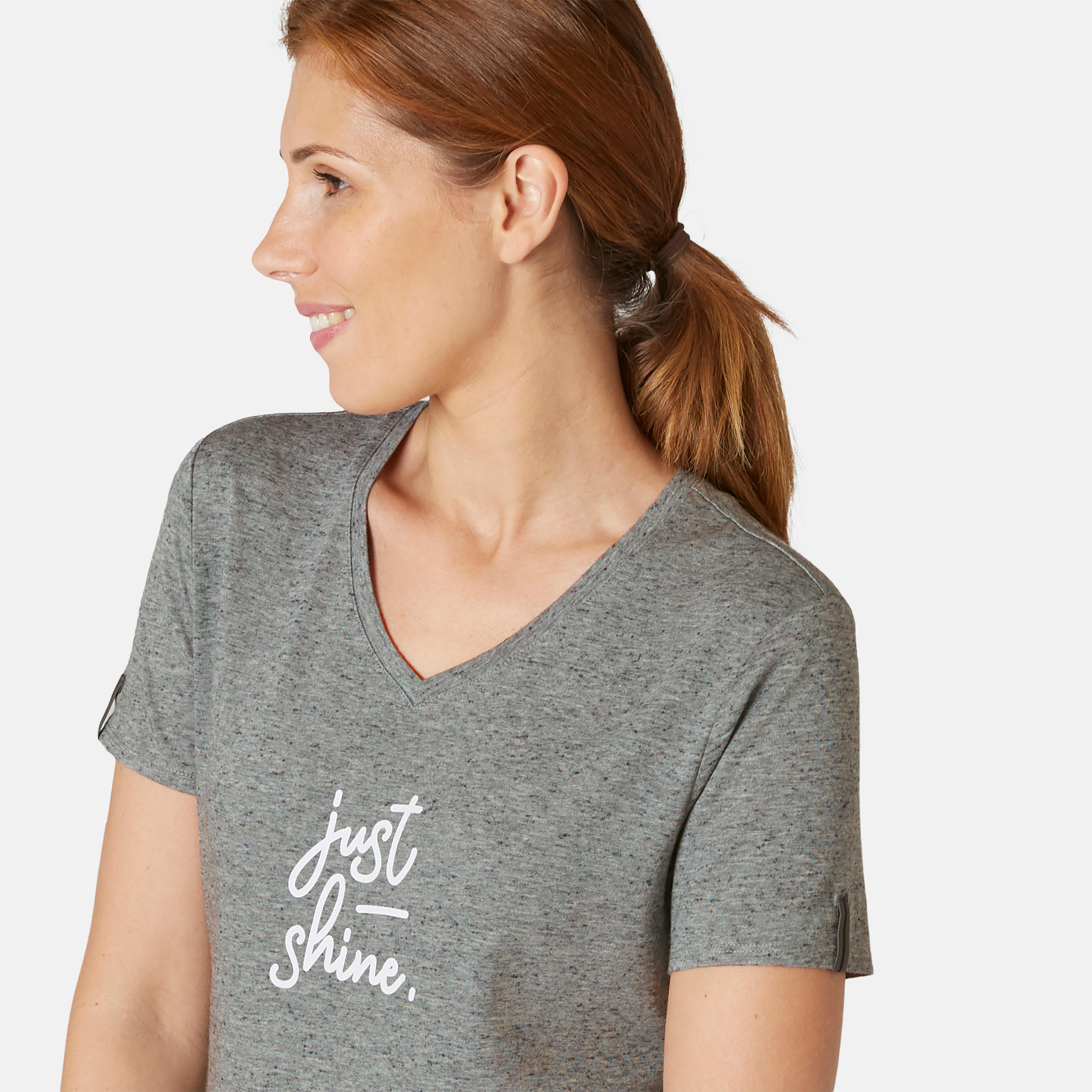 Women's Pilates & Gentle Gym Sport T-Shirt 510 - Grey Print 6/7