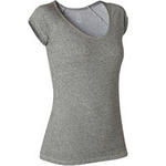 Nyamba T-shirt voor pilates en lichte gym dames 500 slim fit grijs