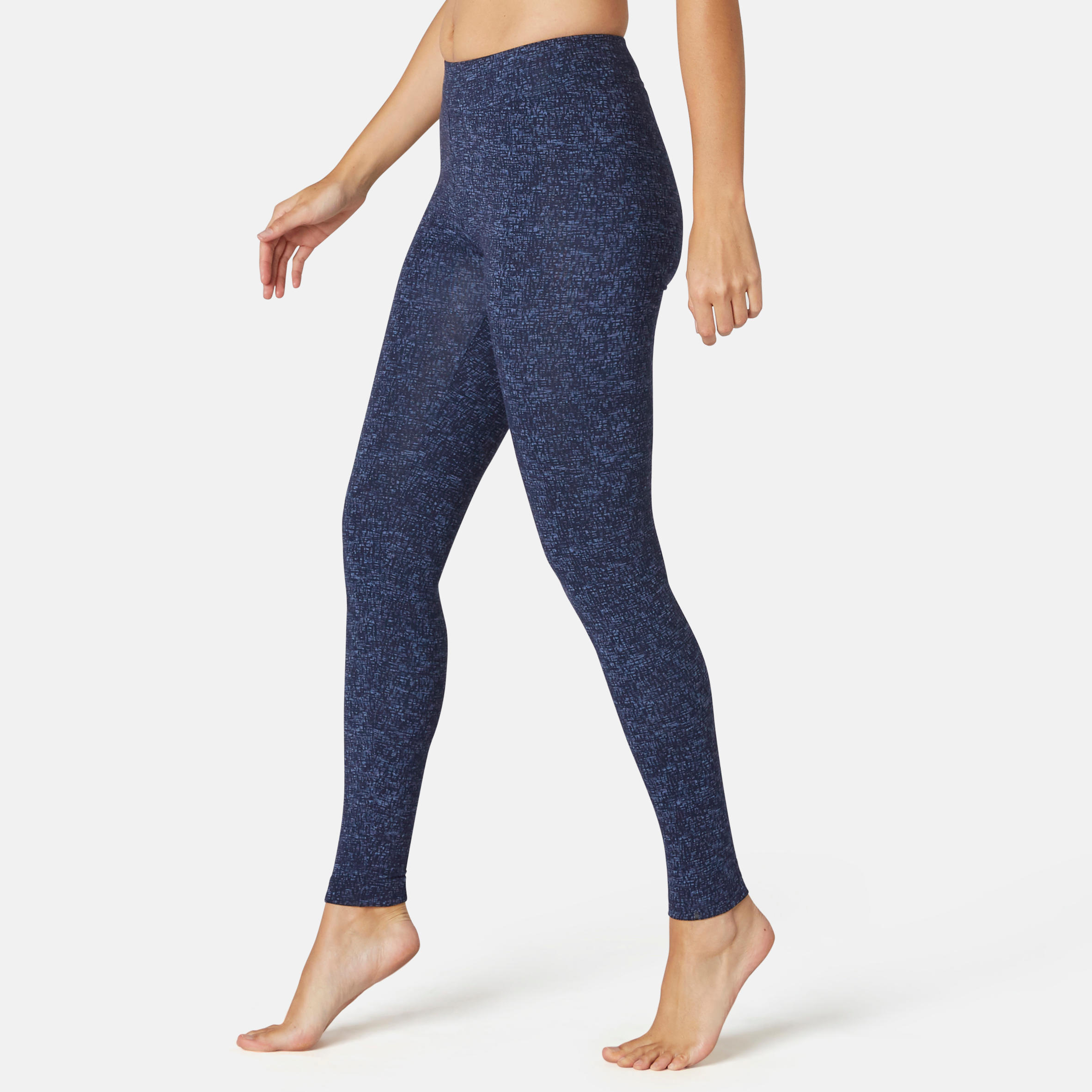 Women's stretchy cotton sports leggings, blue 2/9