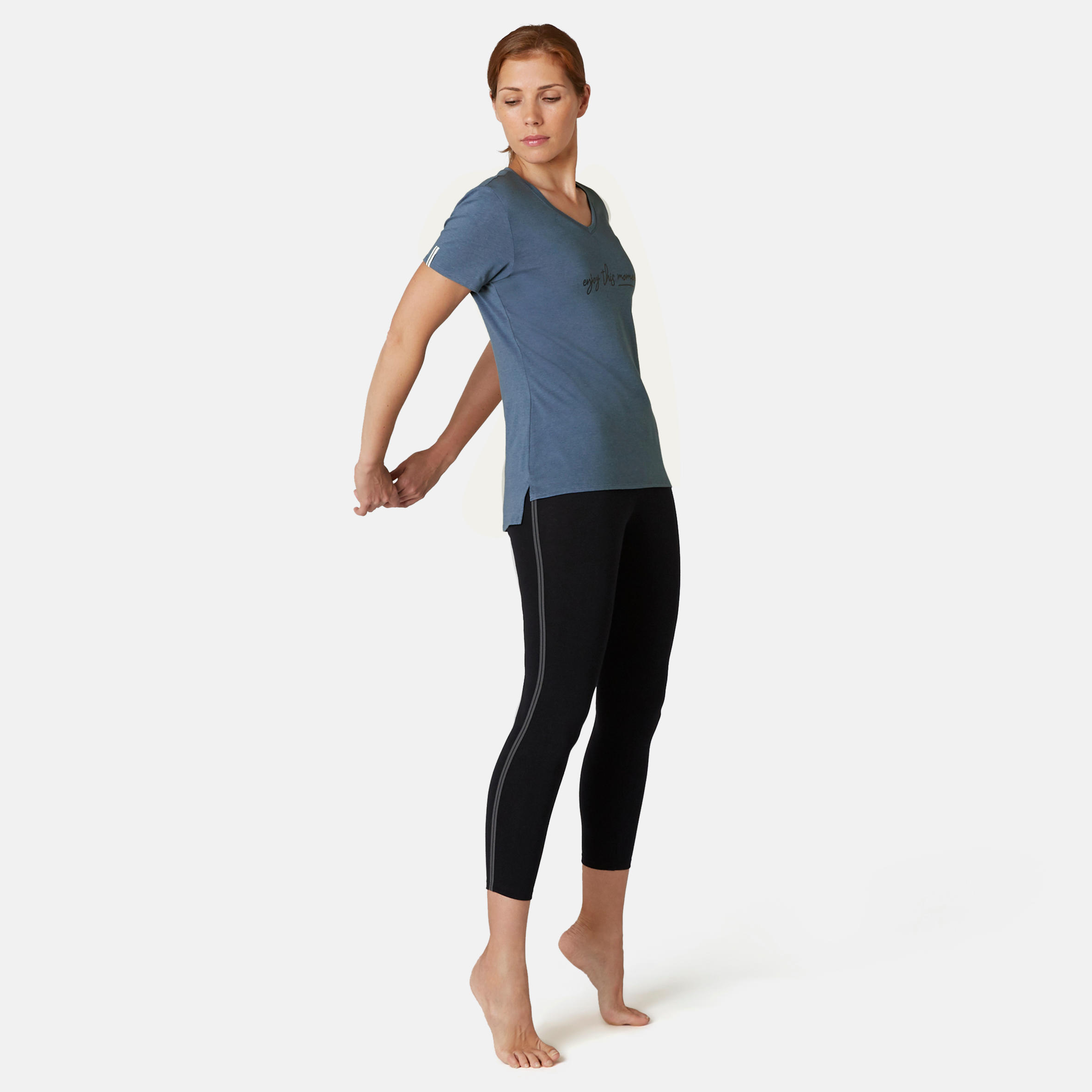 Women's Pilates & Gentle Gym Sport T-Shirt 510 - Blue Print 4/7