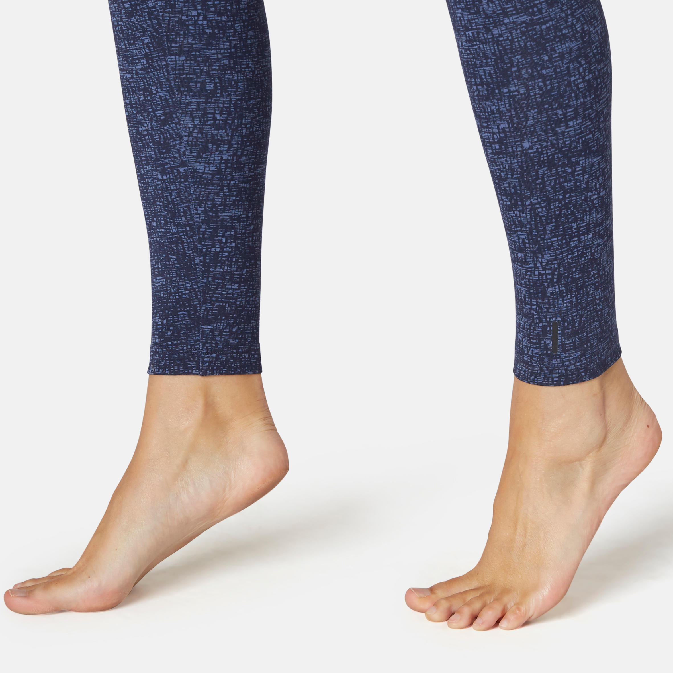 Women's stretchy cotton sports leggings, blue 7/9