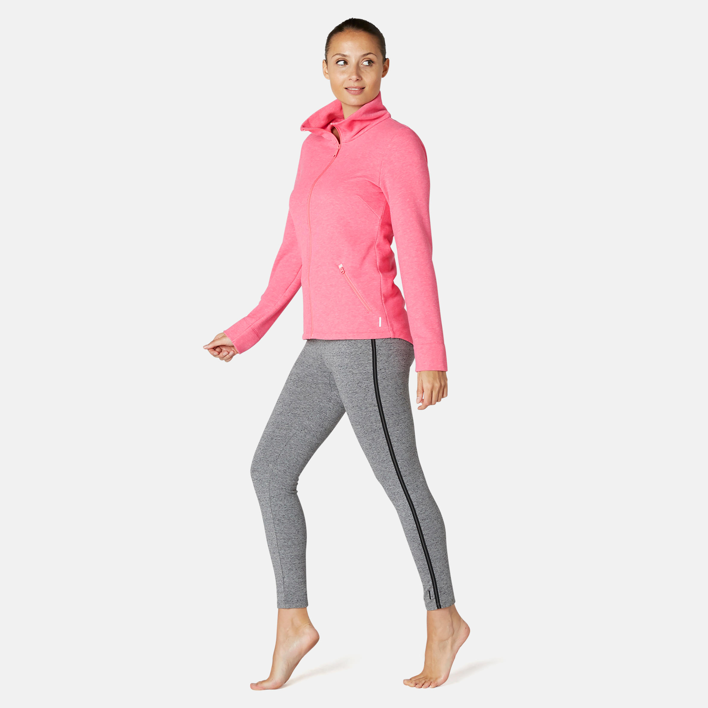 Women's Training Jacket 500 - Mottled Pink 3/7