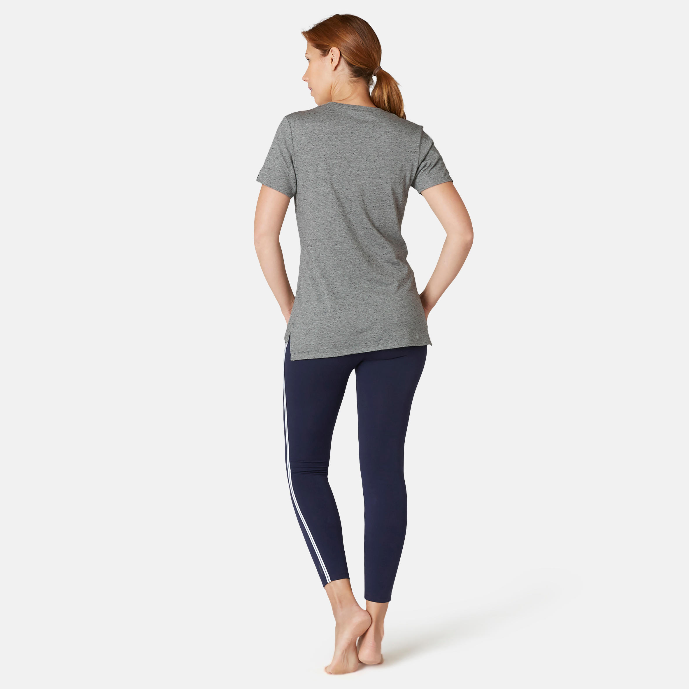 Women's Pilates & Gentle Gym Sport T-Shirt 510 - Grey Print 5/7