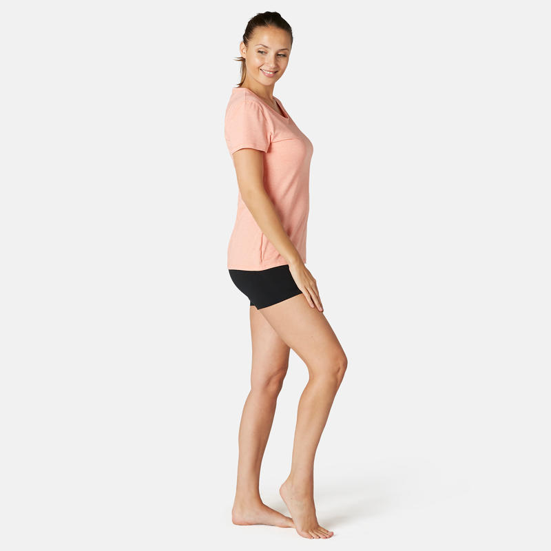 500 Slim-Fit Pilates & Gentle Gym Sport Shorts Fit+ - Black - Women’s 500 Slim-Fit Pilates & Gentle Gym Sport Shorts Fit+ - Black - Women’s
