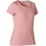 Nyamba Dames T-shirt 500 voor gym en pilates regular fit