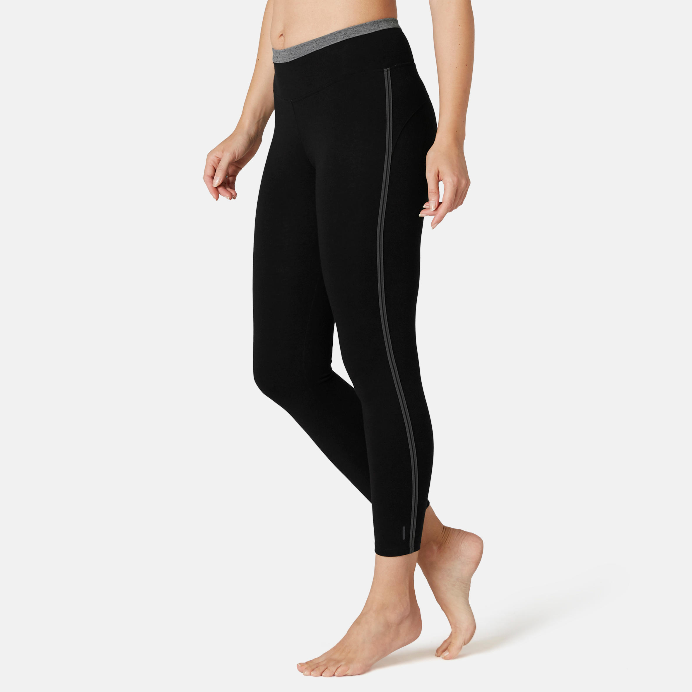 Legging 7 8 Sport Pilates Gym Douce Femme 510 Slim Noir Decathlon