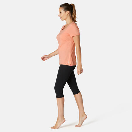 T-shirt regular fitness femme - 500 Essentials Orange