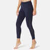 Stretchy Cotton Fitness 7/8 Leggings - Navy Blue