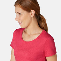 Ružičasta ženska majica kratkih rukava 500