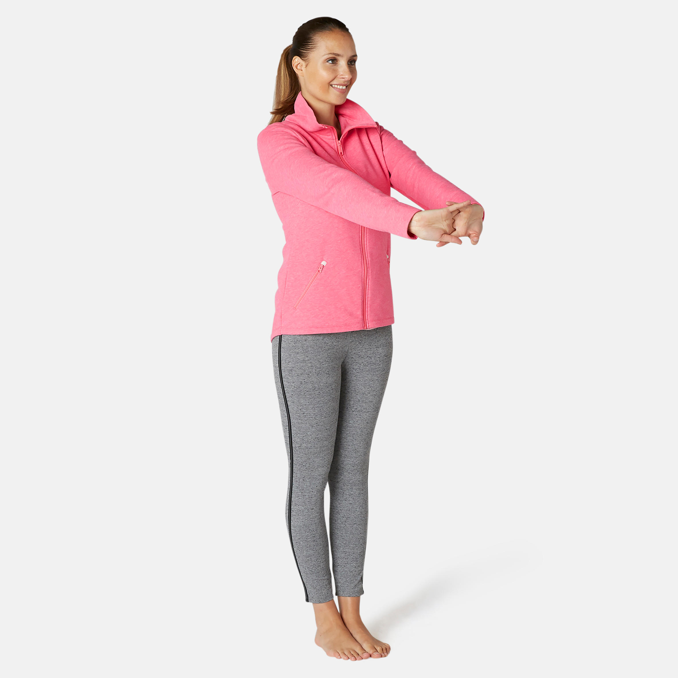 Women's Training Jacket 500 - Mottled Pink 2/7