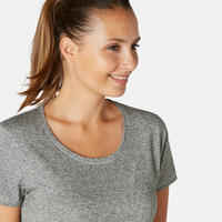 Women's Regular-Fit Fitness T-Shirt 500 - Grey