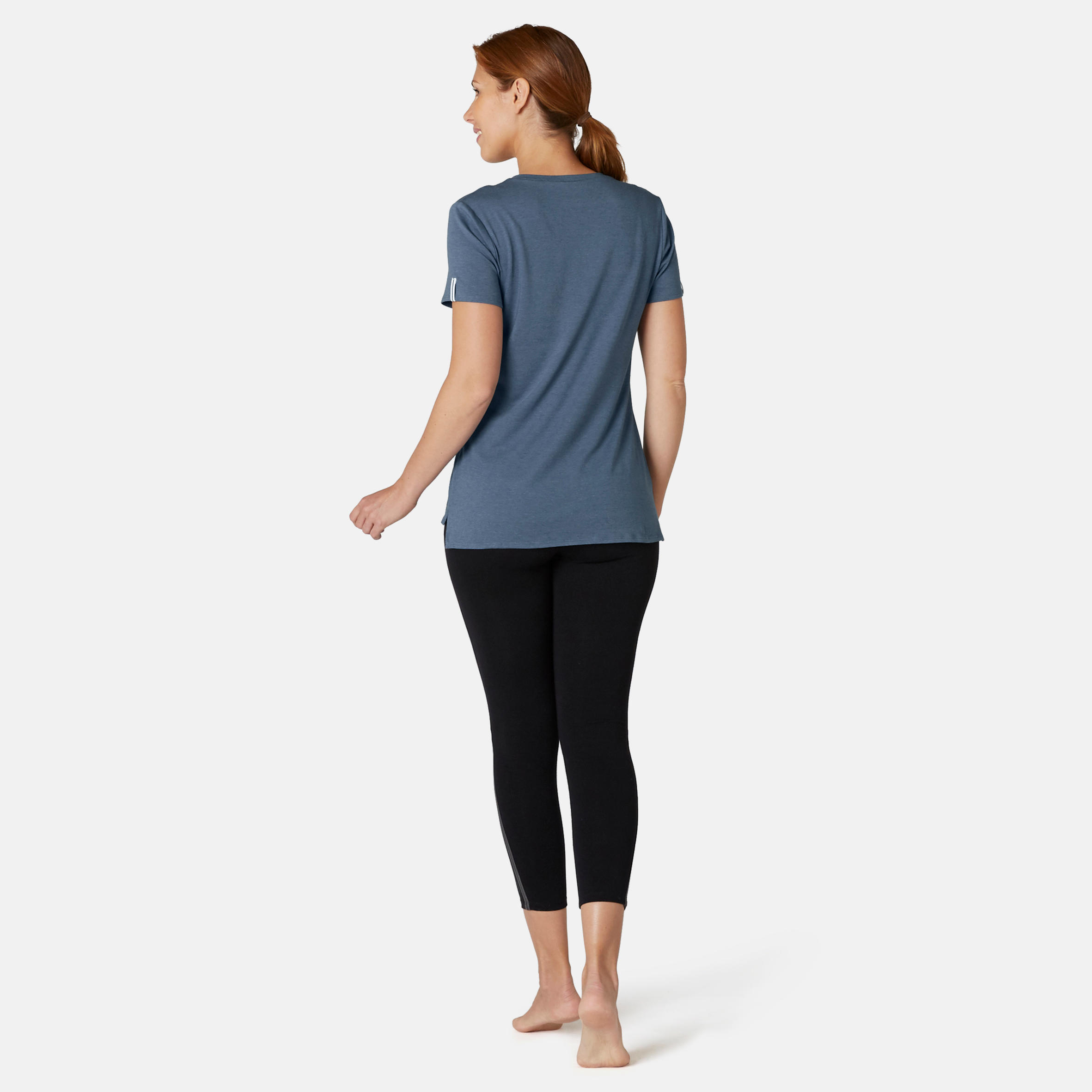 Women's Pilates & Gentle Gym Sport T-Shirt 510 - Blue Print 5/7