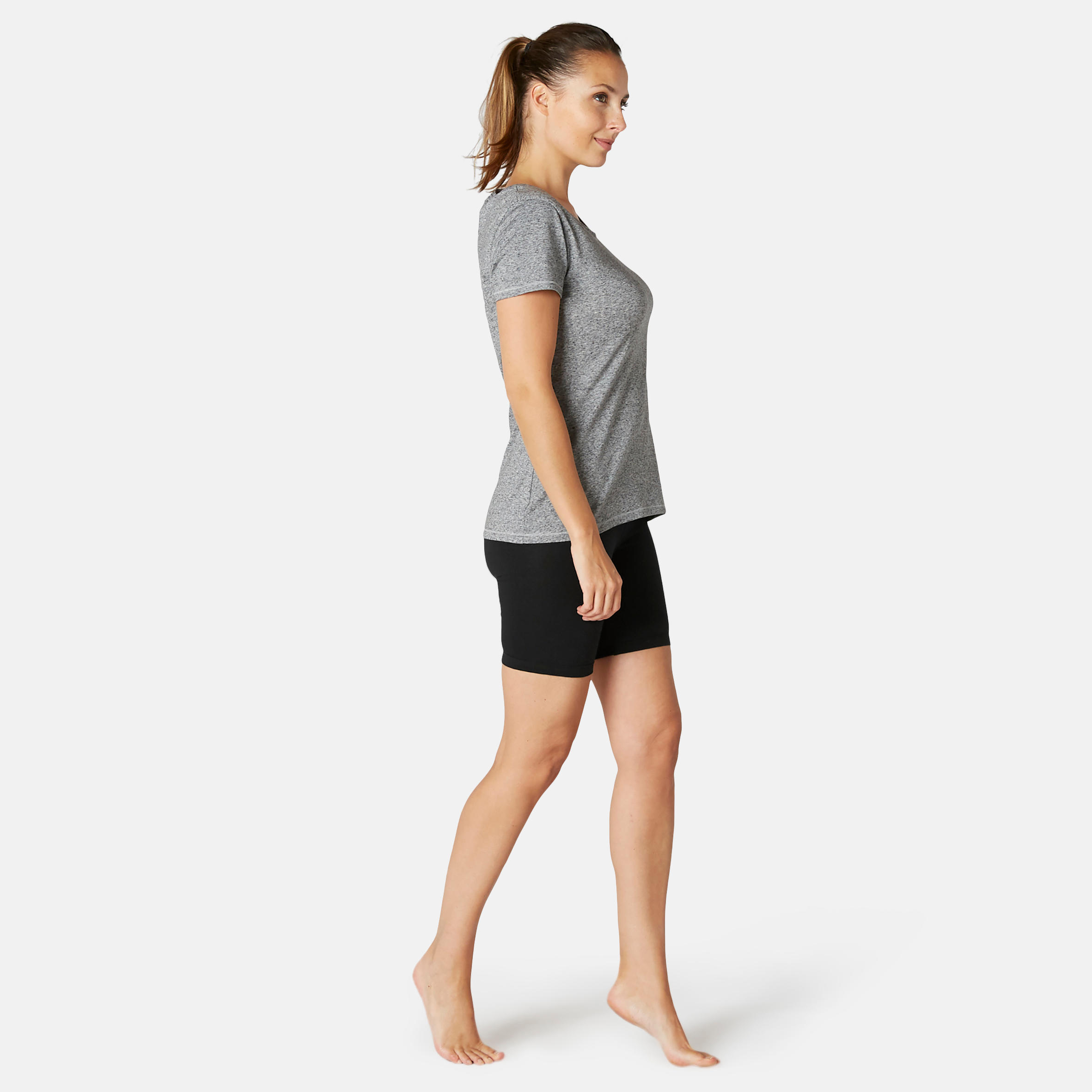 Női fitnesz rövidnadrág slim - 500-as 2/6
