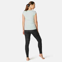 Legging fitness long coton extensible femme - Fit+ Noir imprimé