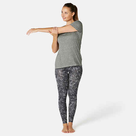 Women's Regular-Fit Fitness T-Shirt 500 - Grey