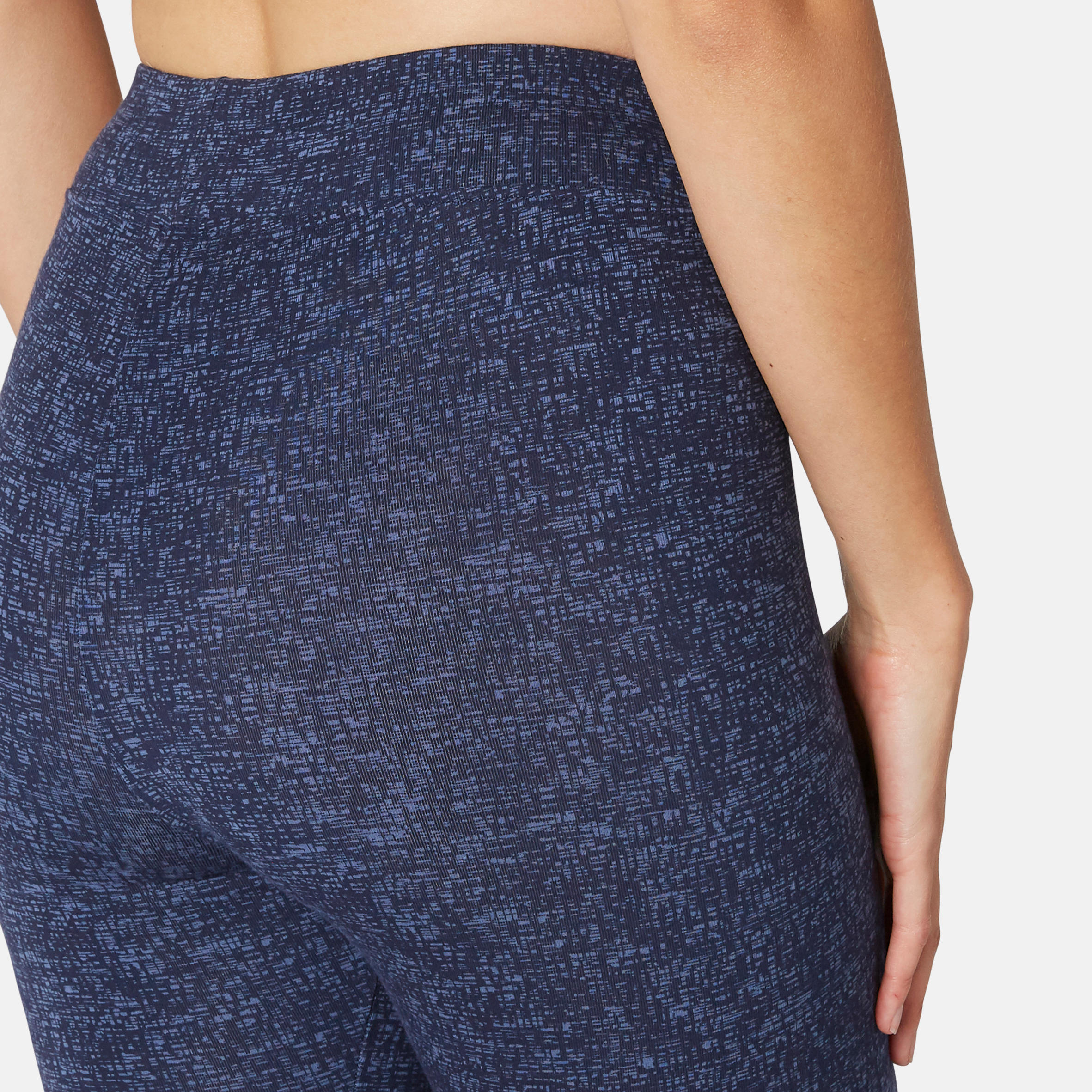 Women's stretchy cotton sports leggings, blue 6/9