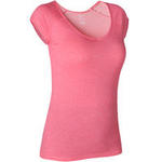 Nyamba T-shirt voor pilates en lichte gym dames 500 slim fit roze