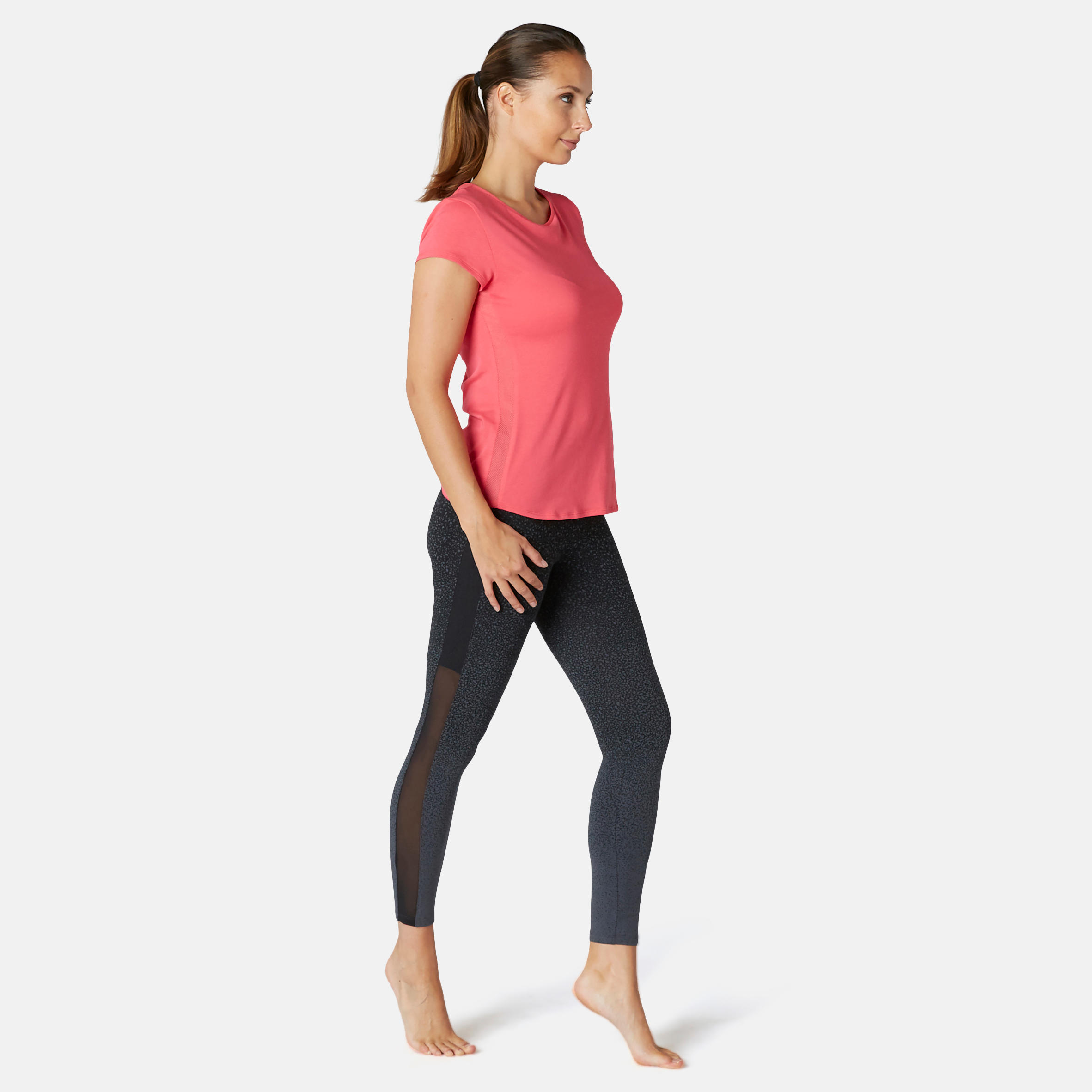 Women's Pilates & Gentle Gym Slim-Fit 7/8 Leggings 520 - Black 2/9
