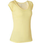 Nyamba T-shirt voor pilates en lichte gym dames 500 slim fit geel