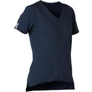 Women's Gym T-Shirt Stretch Regular Fit 500 - Navy Blue Print