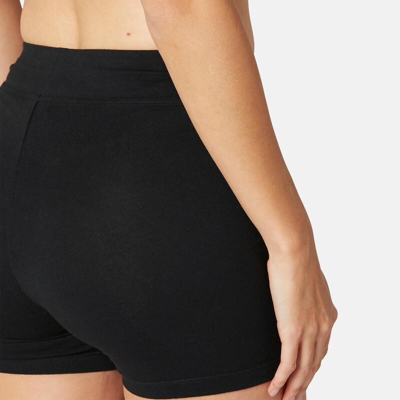 Pantalon scurt Slim 500 Fitness Negru Damă