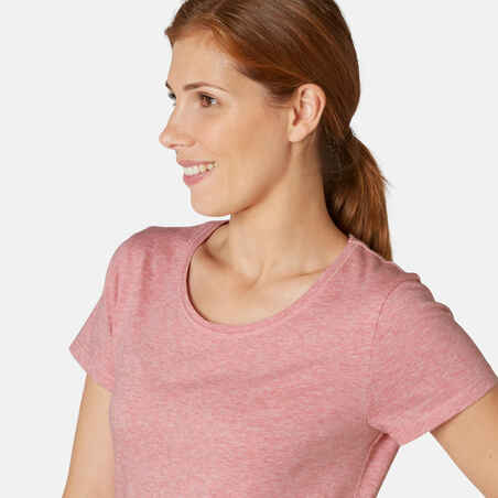 Women's Regular-Fit Fitness T-Shirt 500 - Mauve