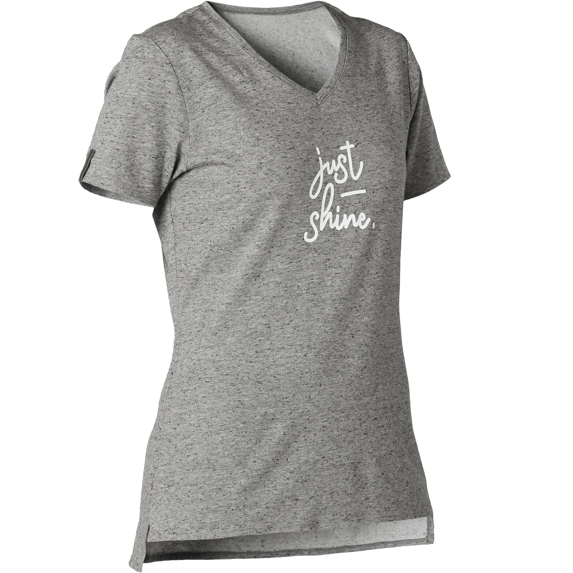 

Women's Gym T-Shirt Stretch Regular Fit 500 - Grey Print -  By NYAMBA | Decathlon