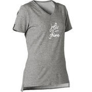 Women's Gym T-Shirt Stretch Regular Fit 500 - Grey Print