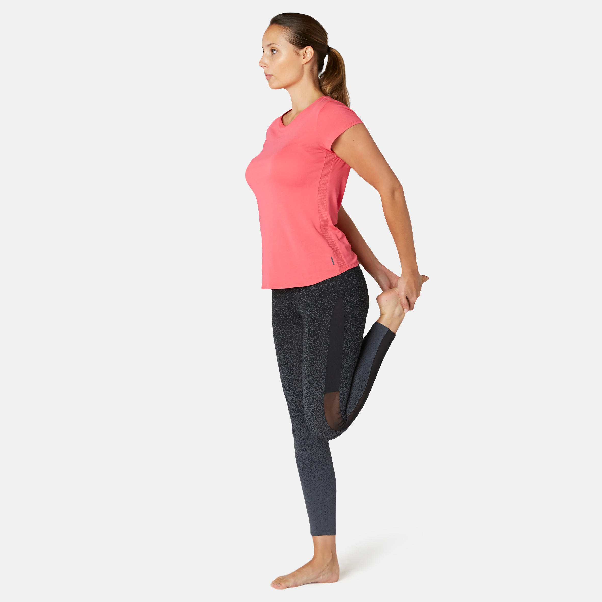 Women's Pilates & Gentle Gym Slim-Fit 7/8 Leggings 520 - Black 3/9